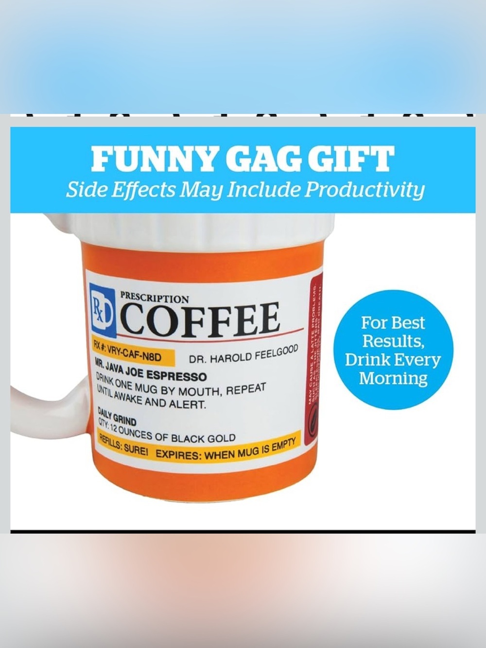 Big mouth Inc. funny coffee mug just what the doctor ordered new!